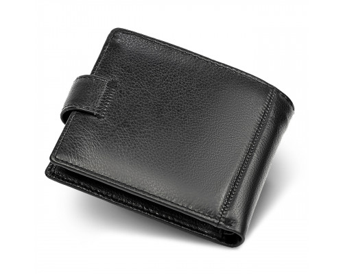 Шкіряне чоловіче портмоне на кнопці ST Leather ST-104-1 чорний
