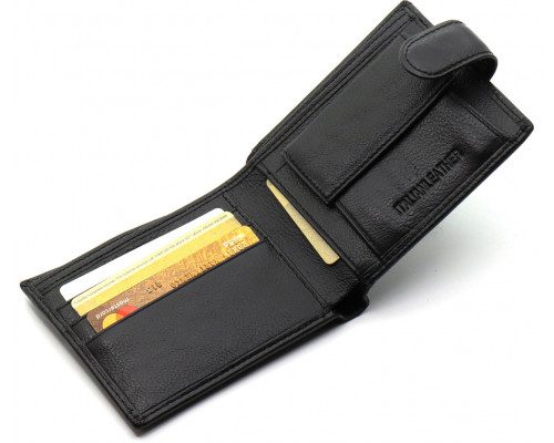 Шкіряне чоловіче портмоне на кнопці ST Leather ST-104-1 чорний