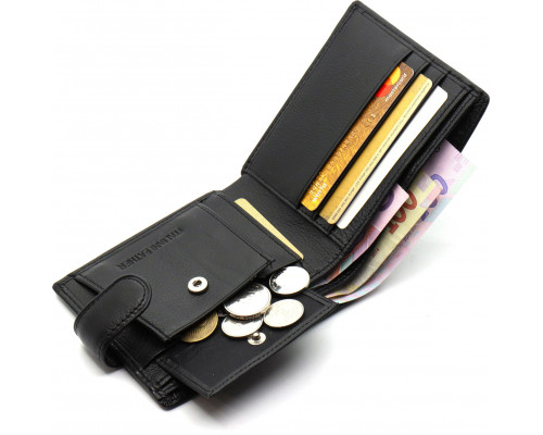 Шкіряне чоловіче портмоне на кнопці ST Leather ST-104-1 чорний