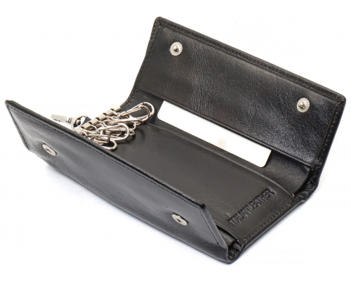 Чорна ключниця з натуральної шкіри із відділенням для грошей ST Leather B416