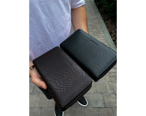 Клатч на дві блискавки з фактурною натуральною шкірою MC-086-5902С