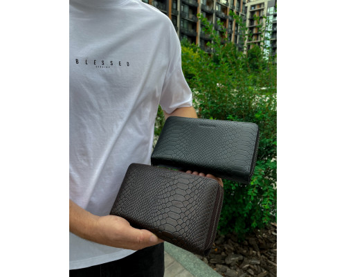 Клатч на дві блискавки з фактурною натуральною шкірою MC-086-5902С