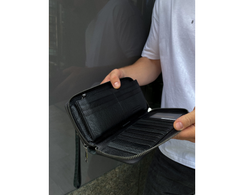 Клатч на дві блискавки з фактурною натуральною шкірою MC-086-5902С