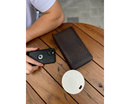 Коричневий гаманець-клатч на дві блискавки з блоком під картки із натуральної шкіри Marco Coverna MC086-5901С