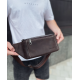 Сумка-бананка зі шкіри 24х11х8, чоловічий крейзі хорс для гаджетів на пояс CH-7371 коричнева