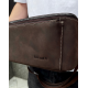Сумка-бананка зі шкіри 24х11х8, чоловічий крейзі хорс для гаджетів на пояс CH-7371 коричнева