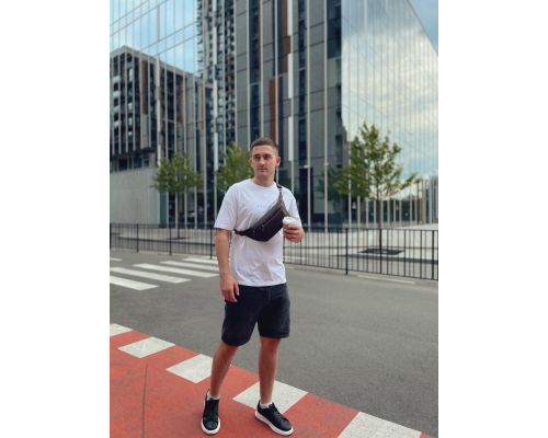 Сумка-бананка зі шкіри 24х11х8, чоловічий крейзі хорс для гаджетів на пояс CH-7371 коричнева