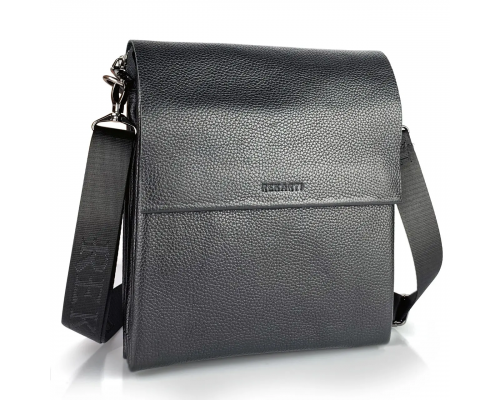 Чоловічий шкіряний месенджер 23х26х6, сумка планшет через плече BEXHILL TD-18621 чорний