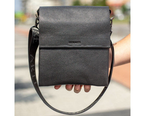 Чоловічий шкіряний месенджер 23х26х6, сумка планшет через плече BEXHILL TD-18621 чорний