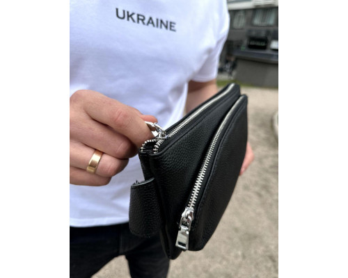 Поясна бананка унісекс 14х25х8, сумка конверт для телефону та документів TD-54928 чорна