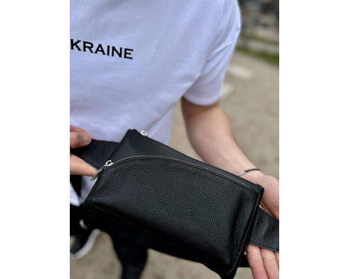 Поясна бананка унісекс 14х25х8, сумка конверт для телефону та документів TD-54928 чорна