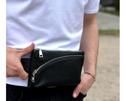Поясна бананка унісекс 14х25х8, сумка конверт для телефону та документів TD-54928 чорна