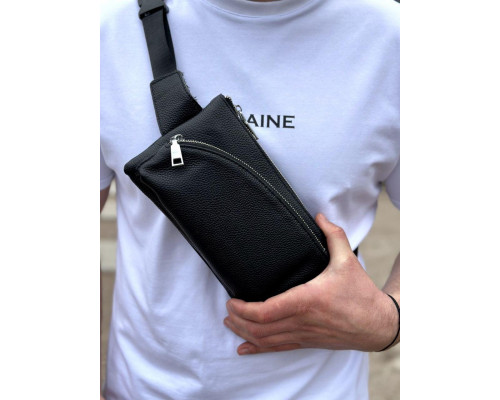 Поясна бананка унісекс 14х25х8, сумка конверт для телефону та документів TD-54928 чорна