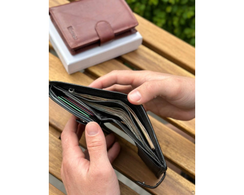 Чоловічий шкіряний гаманець люкс, чоловіче портмоне натуральна шкіра HORTON 301B