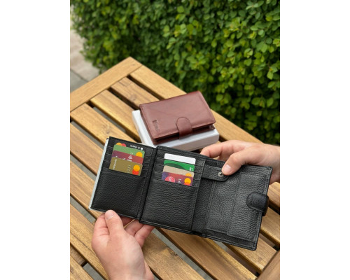 Чоловічий шкіряний гаманець люкс, чоловіче портмоне натуральна шкіра HORTON 301B