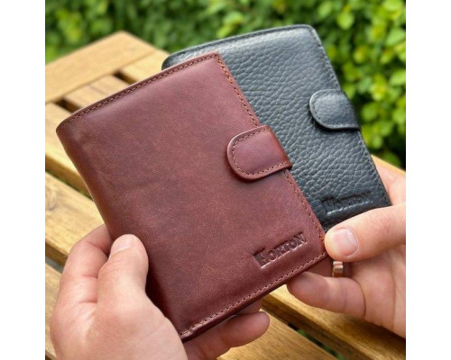 Чоловічий шкіряний гаманець люкс, чоловіче портмоне натуральна шкіра HORTON 301B