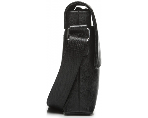 Чоловічий класичний месенджер 23х26х6, шкіряний барсетка через плече Tiding Bag 2862 чорний