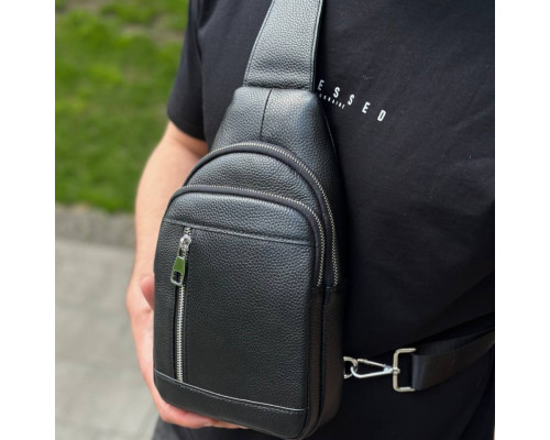 Чоловічий стильний слінг на плече 18х32х6, сумка рюкзак для подорожей та відпочинку TIDING BAG 7862 чорна
