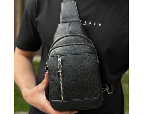 Чоловічий стильний слінг на плече 18х32х6, сумка рюкзак для подорожей та відпочинку TIDING BAG 7862 чорна