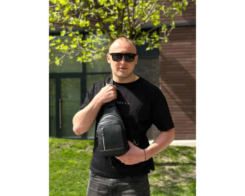 Чоловічий стильний слінг на плече 18х32х6, сумка рюкзак для подорожей та відпочинку TIDING BAG 7862 чорна