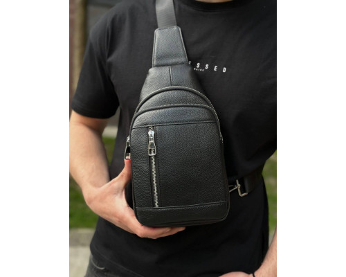 Чоловічий стильний слінг на плече 18х32х6, сумка рюкзак для подорожей та відпочинку TIDING BAG 7862 чорна