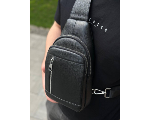 Чоловічий стильний слінг на плече 18х32х6, сумка рюкзак для подорожей та відпочинку TIDING BAG 7862 чорна