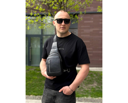 Чоловічий стильний слінг на плече 18х32х6, сумка рюкзак для подорожей та відпочинку TIDING BAG 7862 чорна