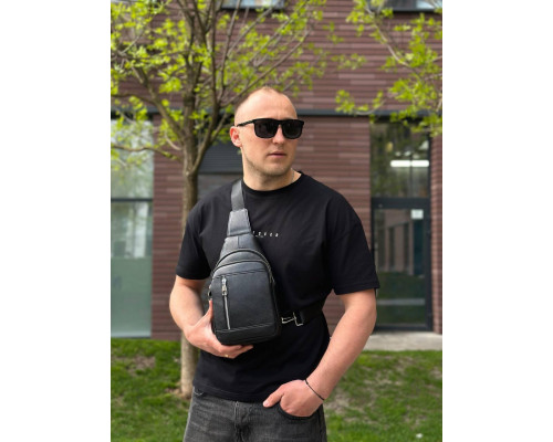Чоловічий стильний слінг на плече 18х32х6, сумка рюкзак для подорожей та відпочинку TIDING BAG 7862 чорна