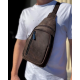 Чоловічий слінг зі шкіри 17х30х6, крейзі хорс для телефону 6349 коричневий