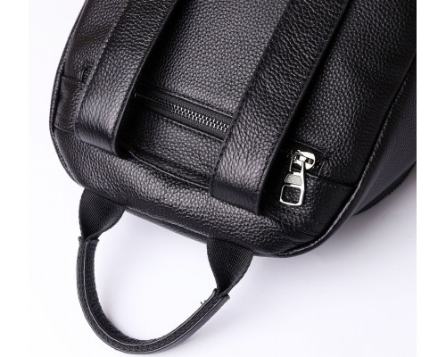 Жіночий шкіряний рюкзак міського типу 23х30х13, сумка на спину під мат, чорна