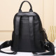 Жіночий шкіряний рюкзак міського типу 23х30х13, сумка на спину під мат, чорна