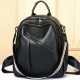 Стильна жіноча сумка міська на плечі 25х33х14, рюкзак з натуральної шкіри, чорний