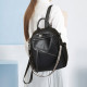 Стильна жіноча сумка міська на плечі 25х33х14, рюкзак з натуральної шкіри, чорний