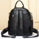Стильна жіноча сумка міська на плечі 25х33х14, рюкзак з натуральної шкіри, чорний