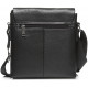 Шкіряна сумка чоловіча через плече 21х23х5.5, м'яка барсетка для гаджетів Tiding Bag 12977 чорна