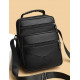 Чоловіча барсетка через плече 26х20.5х8 / месенджер наплічний з натуральної шкіри, чорний