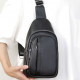 Чоловіча шкіряна сумка-бананка на одне плече 18х32х7, рюкзак слінг для телефону та дрібниці TIDING BAG 83228 чорний