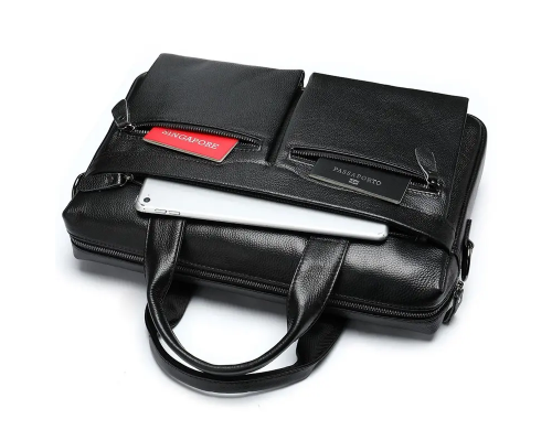 Чоловіча сумка для офіса 39x28×8, портфель папка для ноутбука та паперів SK N76955 чорний