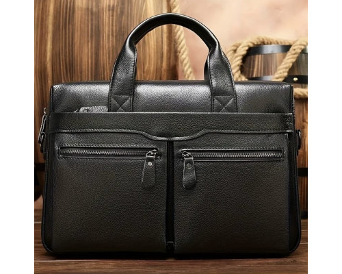 Чоловіча сумка для офіса 39x28×8, портфель папка для ноутбука та паперів SK N76955 чорний