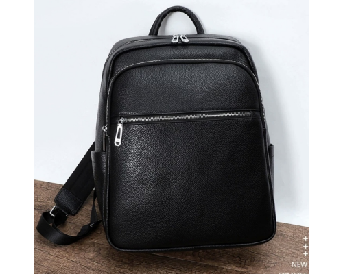 Чоловічий шкіряний рюкзак для поїздок та прогулянок 30х40х17, сумка на спину в офіс Tiding Bag 75362 чорна
