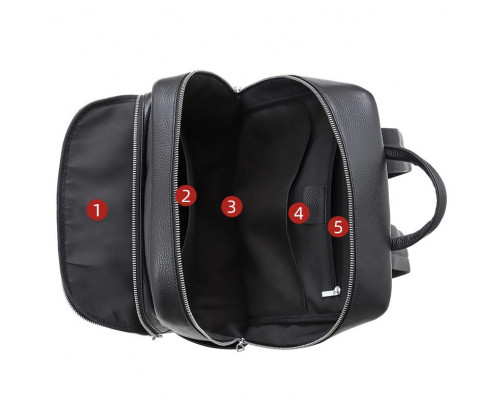 Чоловічий шкіряний рюкзак для поїздок та прогулянок 30х40х17, сумка на спину в офіс Tiding Bag 75362 чорна