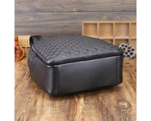 Рюкзак чоловічий шкіряний 30х41х15, міський наплічник для ноутбука та документів Tiding Bag 63989 чорний