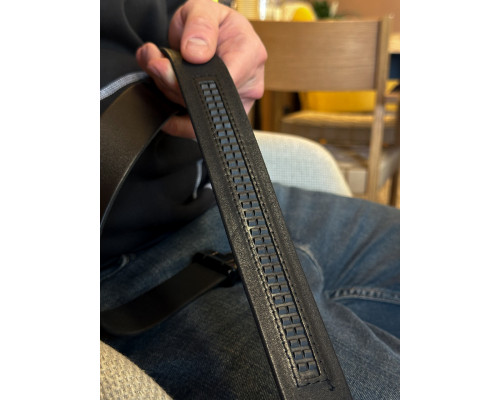 Чоловічий шкіряний ремінь із пряжкою автомат 8490