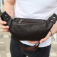 Чоловічий шкіряний рюкзак нагрудний для телефону 14х29х8, сумка бананка для міста та відпочинку 70101 чорна