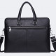 Шкіряна чоловіча ділова сумка-портфель портфель для ноутбука 37х28.5х7, дипломат для офіса Tiding Bag 64028 чорний