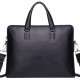Шкіряна чоловіча ділова сумка-портфель портфель для ноутбука 37х28.5х7, дипломат для офіса Tiding Bag 64028 чорний