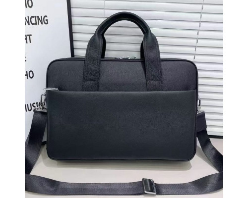 Шкіряна чоловіча ділова сумка для ноутбука 40x27x10, офісний портфель Tiding Bag 56901, чорний