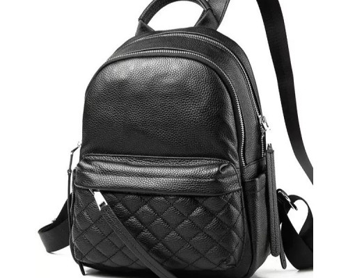 Жіночий шкіряний рюкзак міський 35х26х17, наплічник з натуральної шкіри, чорний