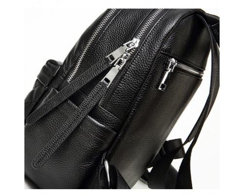 Жіночий шкіряний рюкзак міський 35х26х17, наплічник з натуральної шкіри, чорний