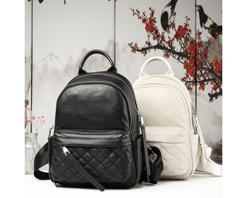 Жіночий шкіряний рюкзак міський 35х26х17, наплічник з натуральної шкіри, чорний